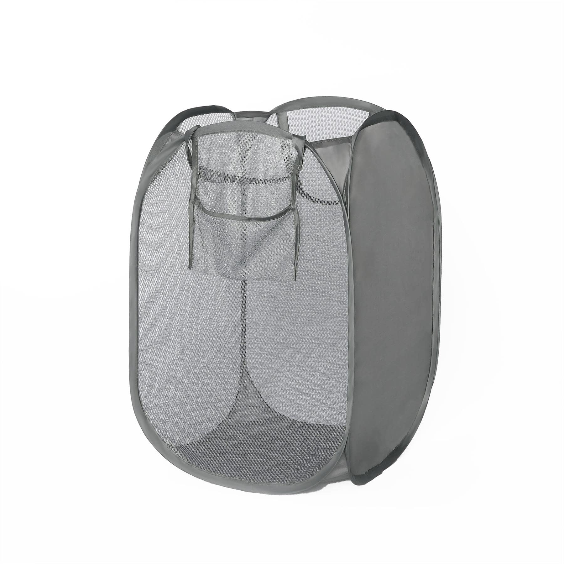 OHS Pop-Up Net Organisational Storage Folding Freestanding Clothing Laundry Toy Shoe Basket Bag 1PC – Charcoal Grey