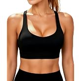Grace Form Strappy Sports Bra for Women Padded Push Up Sport Bra Athletic Running Workout Bra Yoga Bra