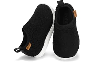 STQ KIDS Toddler Kids Slippers Boys Girls Indoor House Shoes Non-Slip Fuzzy Warm Woolen Bedroom Baby Slip On Slipper Cozy Lightweight Walking Shoes for Home Outdoor Winter Unisex