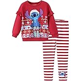 Disney Frozen Minnie Mouse Stitch Princess Fall Toddler Girl Outfit 2 Piece Girl Clothes Long Sleeve Sweatshirt and Leggings