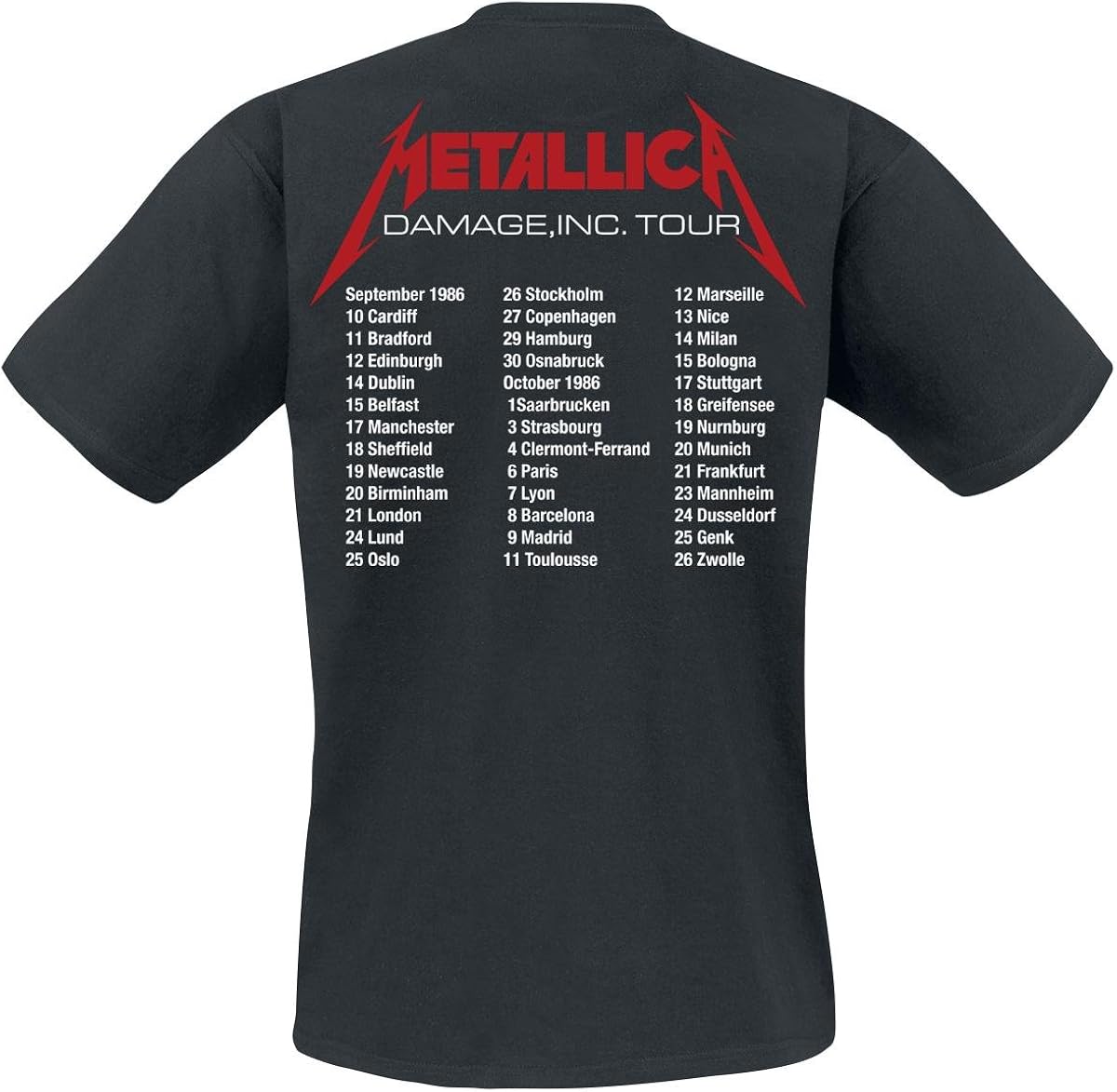 Metallica Men's Master of Puppets European Tour '86_Men_Bl_Ts: L Regular Fit Crew Neck Short Sleeve T, Shirt - Image 3
