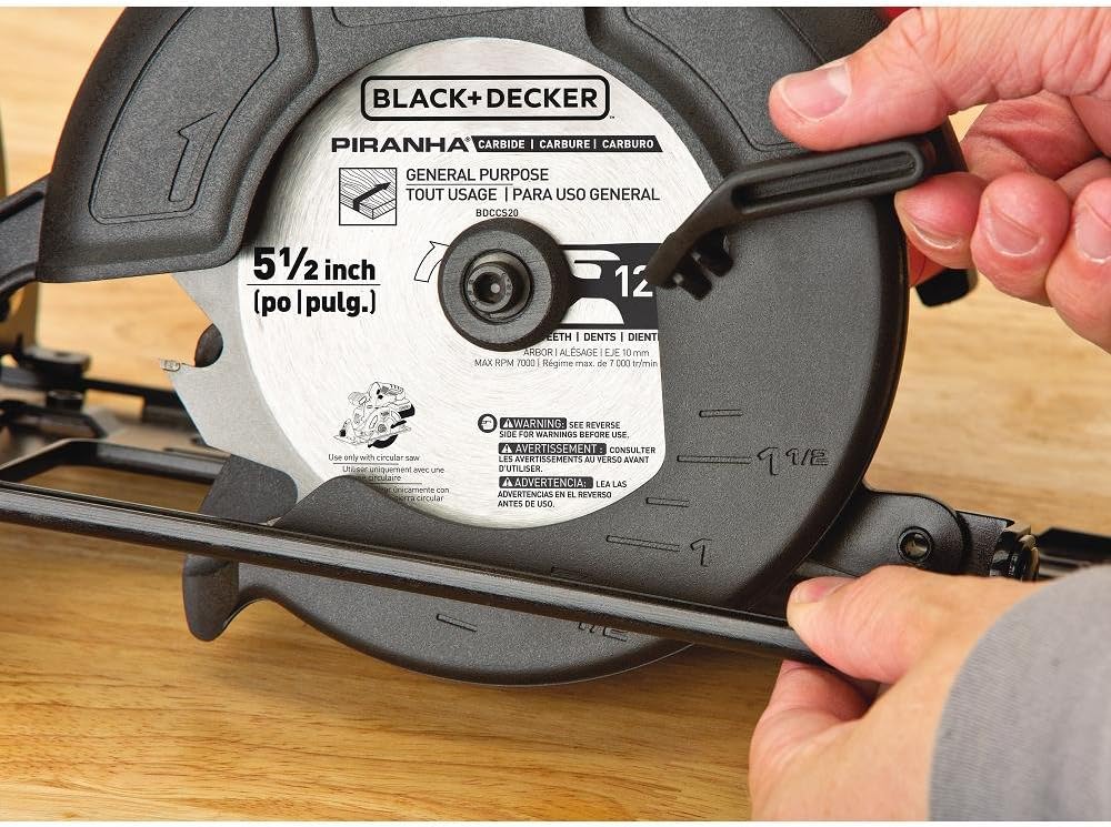 BLACK+DECKER 20V MAX 5-1/2-Inch Cordless Circular Saw, Tool Only (BDCCS20B), Medium - Power Circular Saws - 