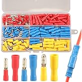 200pcs Bullet Connectors Male and Female, Bullet Terminals Wire Connectors Crimp Terminal Automotive Electrical Connectors Mo