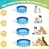 T2Y Dog Paddling Pool 160x30cm Large 5mm PP Board Quick Setup Drain Blue view 3