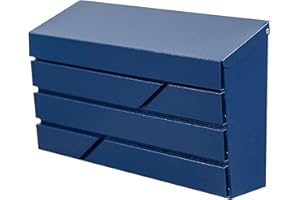 YOOBOX Wall Mount Mailbox for House Outside, Large Capacity Mailbox Drop Box, Galvanized Steel and Rust-Proof Metal Post Box, 15.74"x9.84"x4.33", Blue, MD065