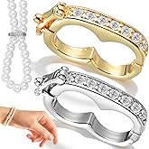ARTIBETTER 2Pcs Necklace Shortener Clasps Pearl Lock Chain Jewelry Clasps Connectors for Necklaces and Bracelets Jewelry Making Supplies