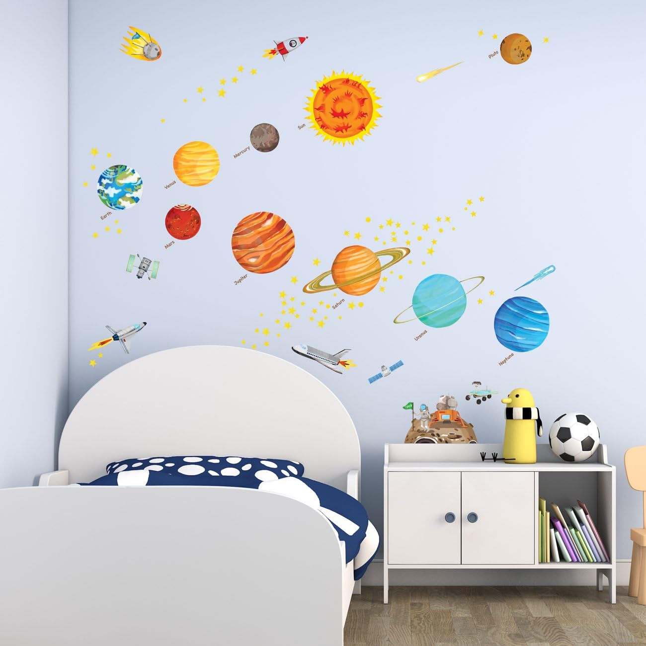 DECOWALL DW-1501S The Solar System (Medium) Kids Wall Stickers Decals Peel and Stick Removable for Nursery Bedroom Living Room Art murals Decorations - Image 3