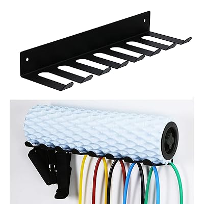 Storage Rack 8 Prong Storage Rack for Fitness Bands,Straps,Jump Ropes, Foam Rollers