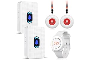 Daytech Caregiver Pager Call Button for Elderly Caregiver Paging System Home Alert Pager for Seniors Patient Nurse Medical He