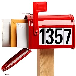 Zonon 40 Pcs Number Decals Reflective Mailbox