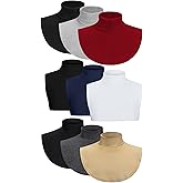 Giegxin 9 Pcs Fake Turtleneck Dickey Detachable Collar Unisex Half Top Mock Collar Sleeveless Cotton Faux Dickey Collar for Women adult Winter Warm
