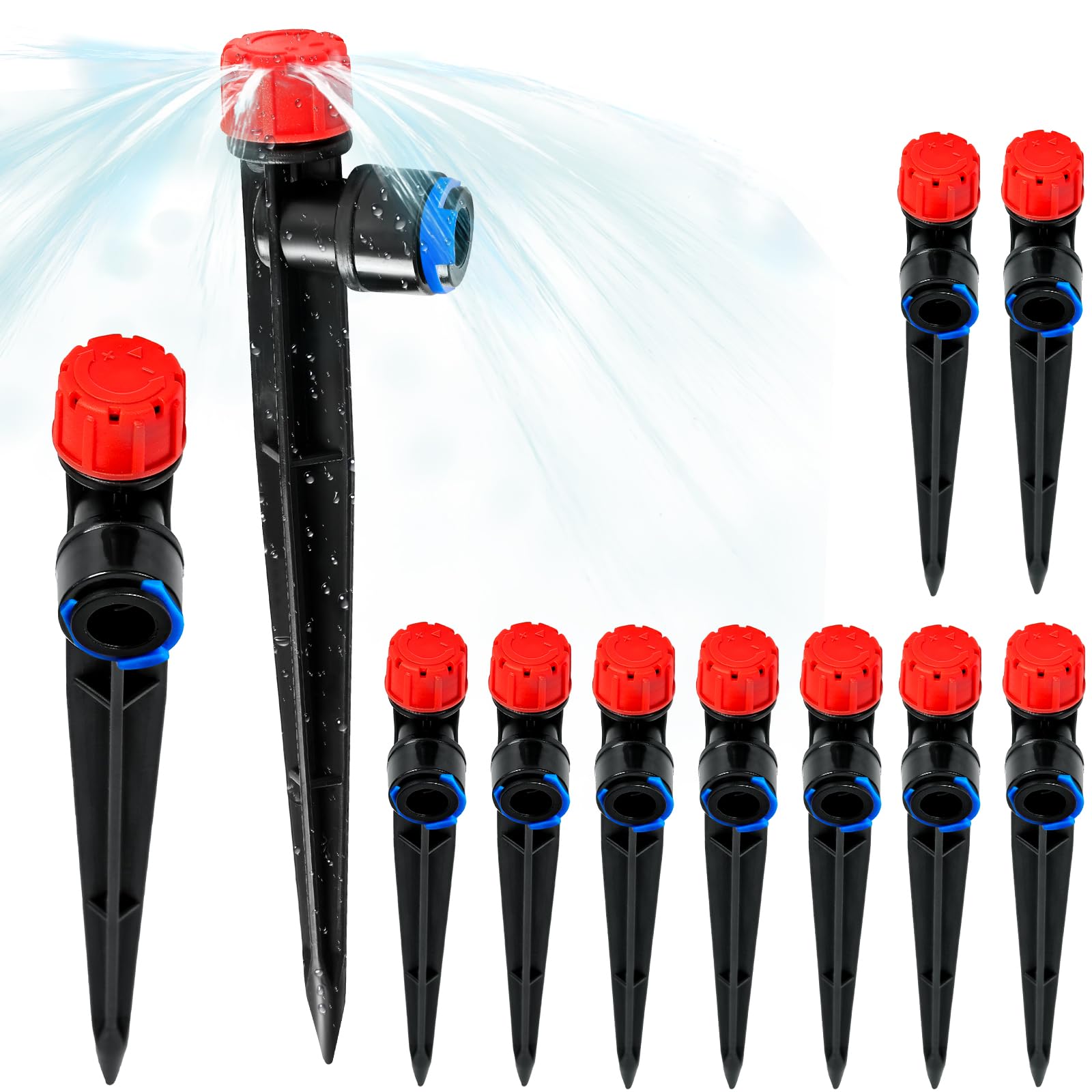 Photo 1 of 10PCS 1/4 inch Tubing Drip Irrigation Vortex Emitters,360 Degree Drip Emitter Sprayer with Stake, Irrigation Dripper Sprinklers for Drip Irrigation System.