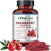 FineLand Cranberry Extract 30,000mg Strength per Capsule — High Potency Cranberry Pills for UTI Support — 100 Vegan Capsules, 100-Day Supply, Non-GMO, Made in USA