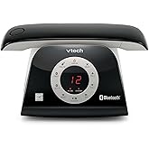 VTech VS122 DECT 6.0 Retro Design Cordless Phone with Answering System, Smart Call Blocker and Bluetooth Connect to Cell Full-Duplex Speakerphone Landline Phone for Home Office