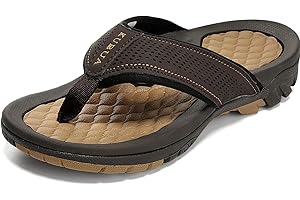KUBUA Men's Beach Flip-Flops Water Sandals Outdoor Athletic Thong Sandal Slippers