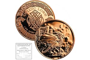 Welsh Red Dragon Celtic 1 oz Pure .999 Copper Round Bullion Coin in Capsule with COA by Heavenly Metals