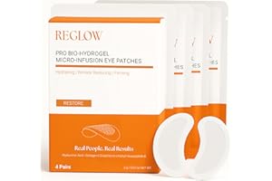 ReGlow Restore Microneedle Eye Patches for Immediate Skin Smoothing – Anti-Aging Under Eye Mask with Hyaluronic Acid, Collage