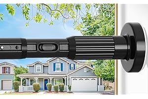 ZipGlo Tension Curtain Rod Black Shower Rod 40-166IN Extra Long Curtain Rods No Drilling Adjustable Tension Rods for Window Shower or Bathroom Outdoor Patio Diameter 1.26In