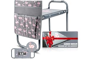 Altdorff Garden Kneeler and Seat, Kneeling Bench for Gardening 10”, Folding Gardening Stool Heavy Duty with Wider and Soft Kneeling Pad & Multi-Use Tool Pouch, Portable Garden Bench, Gift for Women