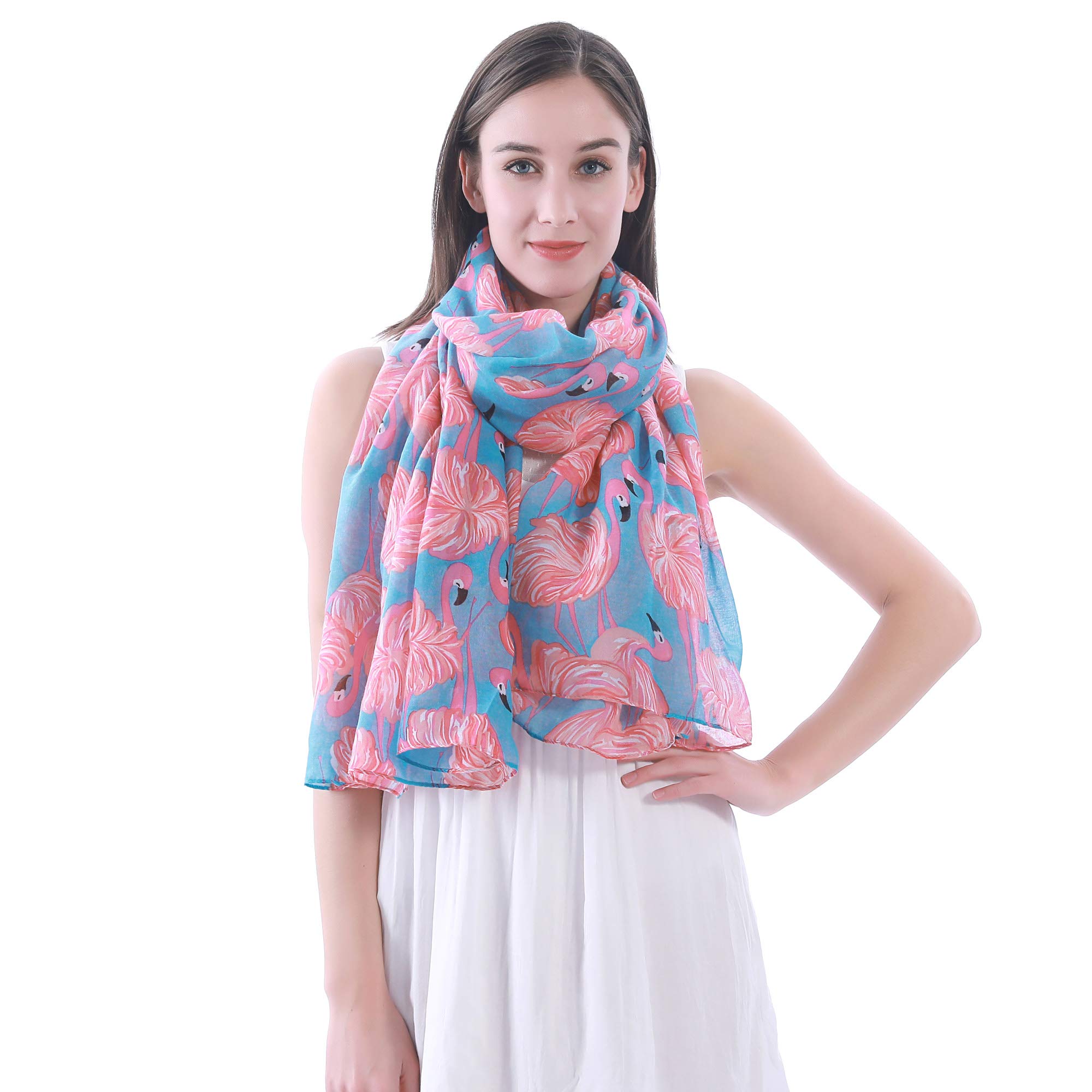 Lina & Lily Flamingo Print Women's Lightweight Scarf Lina & Lily Flamingo Print Women's Lightweight Scarf