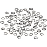 PH PandaHall 200pcs Large Hole Spacer Beads Tibetan Alloy Antique Silver Donut Rondelle Jewelry Spacers for Bracelet Jewelry Making, 8x2mm, Hole: 3mm