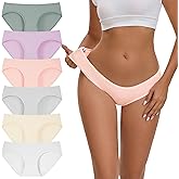 INNERSY Womens Underwear Low Rise Cotton Hipster Panties Soft Breathable Ladies Briefs 6-Pack