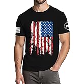 XLIEVO 4th of July Shirts Men:USA American Flag Patriotic Independence Day Higher Quality Short Sleeve T-Shirt