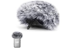 WEISHAN Microphone Windscreen Compatible with DJI Mic 2 Transmitter/OSMO Pocket 3 - Furry Microphone Wind Muff Foam Cover (Not for DJI Mic 1), Gray