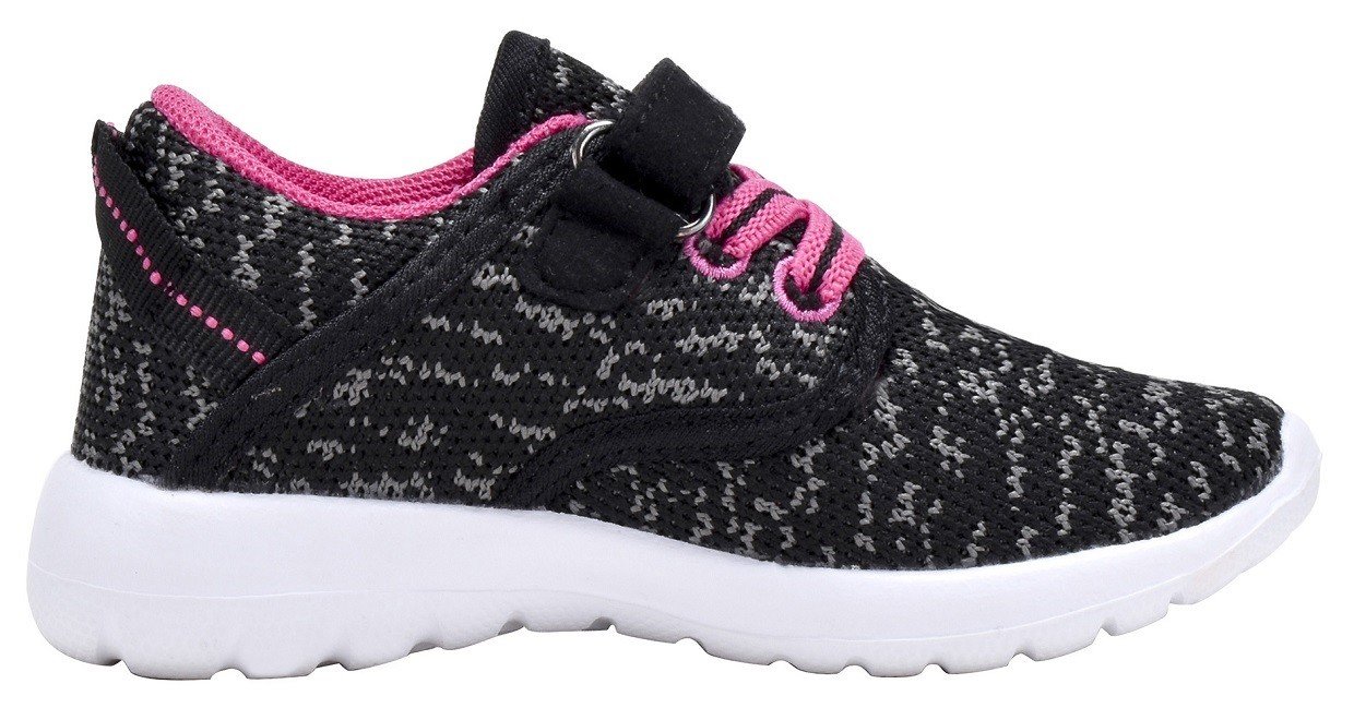 Toddler\'s Lightweight Sneakers Boys and Girls Cute Casual Running Shoes Multiple Colors (7 M US Toddler, Black/Fuchsia)