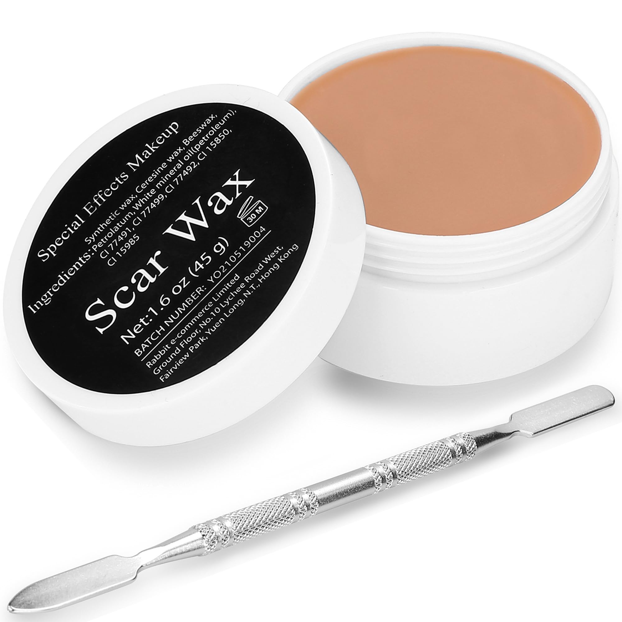 CCbeauty Scar Wax Kit Professional Fake Moulding Skin Wax for Stage Special Effects Halloween SFX Theatrical Makeup,Fake Wound Makeup Wax with Double Ended Spatula