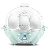Elite Gourmet EGC007M Easy Electric 7 Egg Capacity Cooker Omelet Maker, Scrambled, Soft, Medium, Hard Boiled with Auto Shut-O
