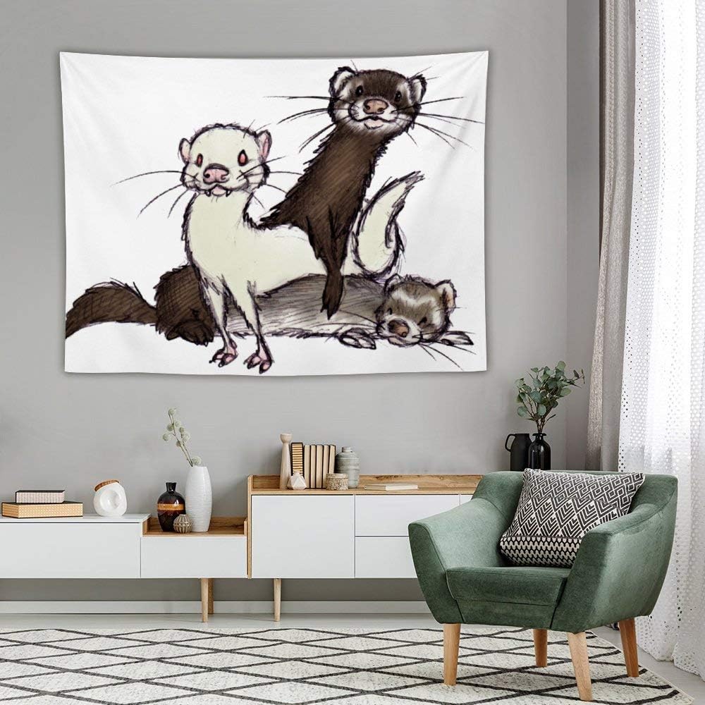 Amazon Co Jp Ferrets フェレット 壁掛け タペストリー コットン製 大判 多機能 インテリア 装飾用品 アートプリント 壁掛け布 ブランケット 窓 ビーチタオル 個性プレゼント おしゃれ飾り ホーム キッチン