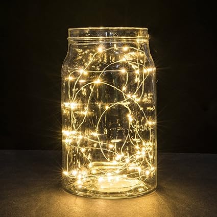 Lichterkette Außen, HUIHUI Wasserdicht 2M 20 LEDs Kupferdraht Lichterkette batteriebetrieben für Party, Garten, Weihnachten, 