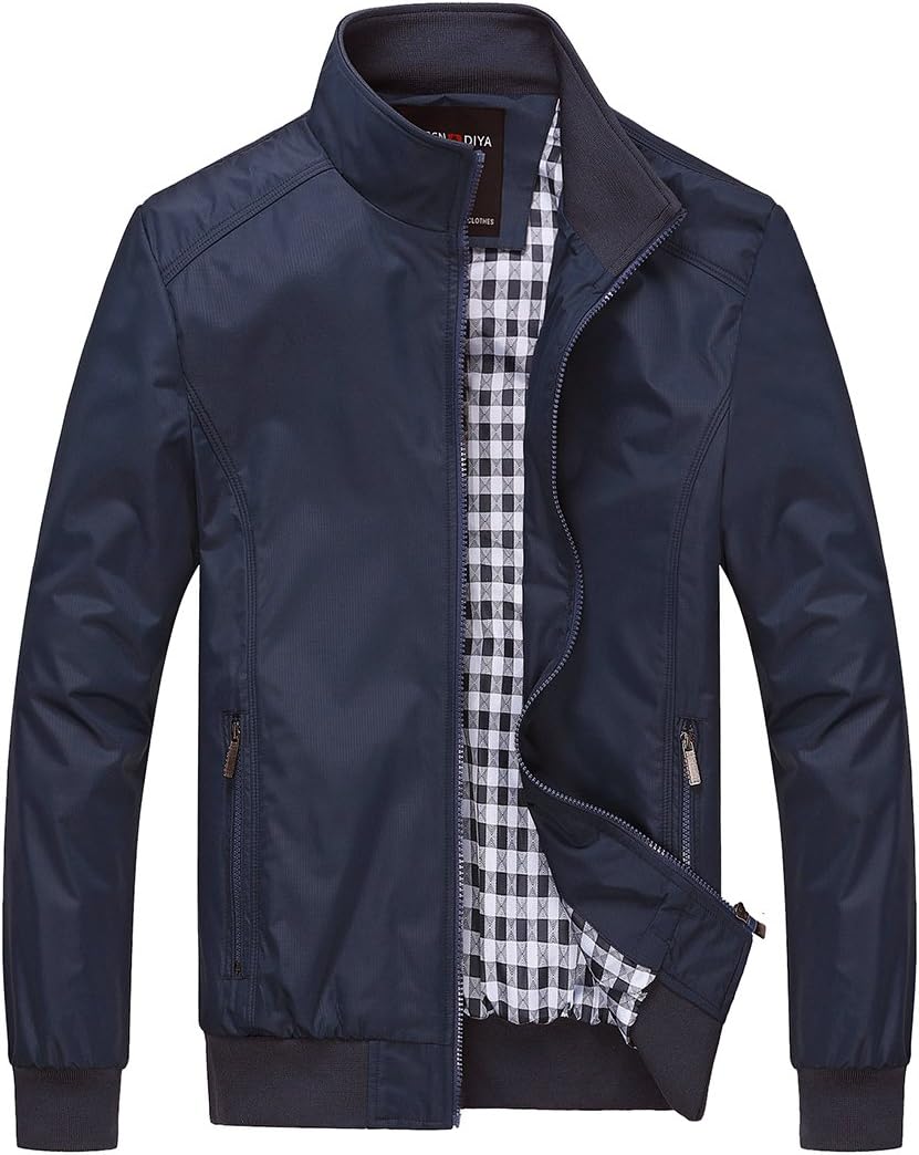 Mens Casual Jackets Lightweight Slim Fit Bomber Jackets Coats Classic Outerwear Windbreaker
