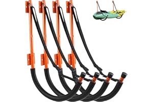 VEITHI Kayak Storage,Kayak Wall Mount,Heavy Duty Steel Kayak Storage Rack Holds Up to 100 LBS with EVA Protector for Hanging Bicycle Surfboard Snowboard(6 Color,2 Style)