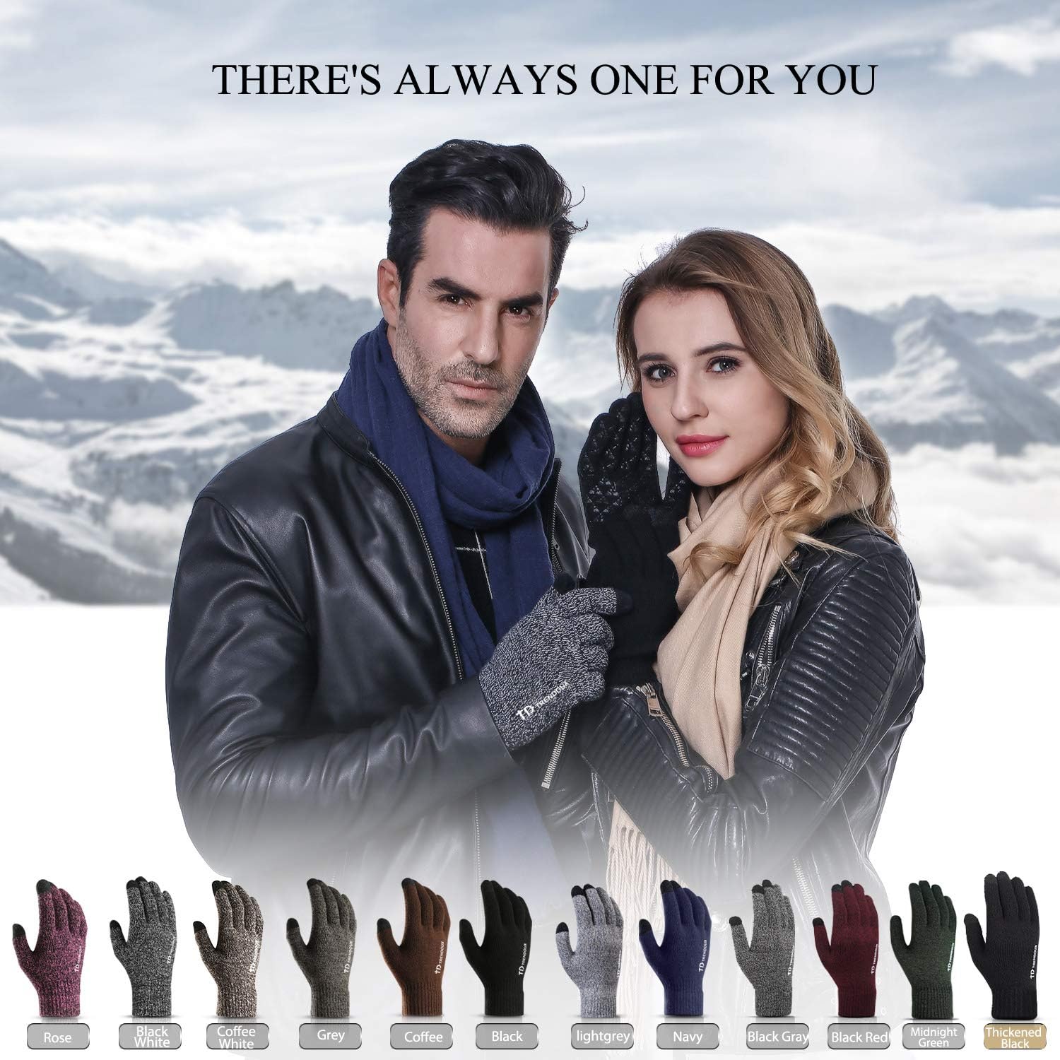 TRENDOUX Winter Gloves for Men and Women - Upgraded Touch Screen Anti-Slip Silicone Gel - Elastic Cuff - Thermal Soft Wool Lining - Knit Stretchy Material: Clothing