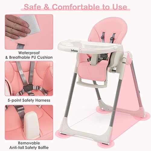 Adjustable Height OLAKIDS High Chair For Babies And Toddlers