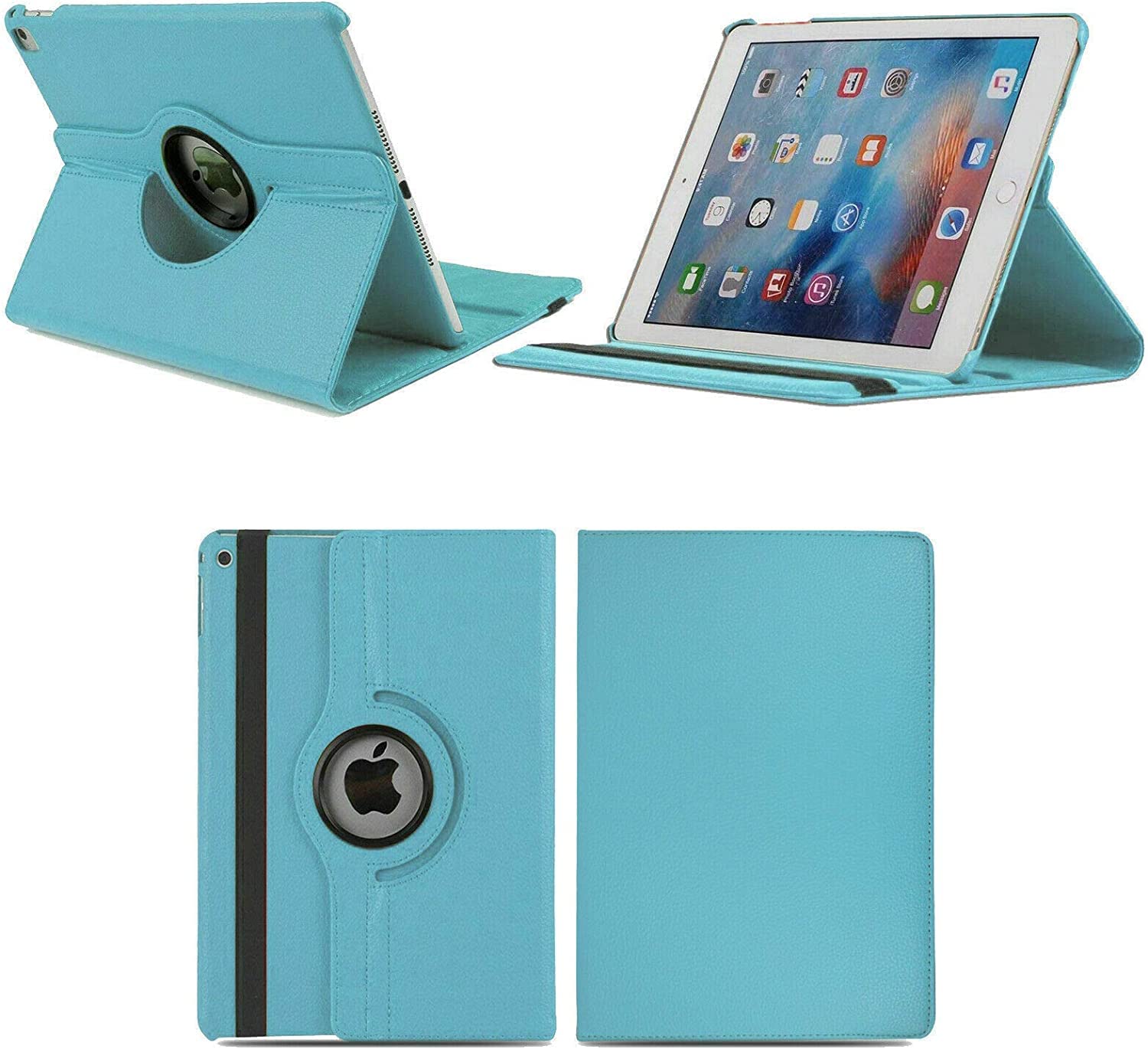 PROTech For Apple iPad Air 2/2nd Generation 2014 A1566 A1567 360 Degree Swivel Stand Smart Protective Cover(Turquoise)