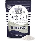 Le Marinier Celtic Salt Organic Fine Ground, 1.1lb - 18oz | Mineral Rich, 100% Natural, Unrefined French Sea Salt, Celtic Salt Organic 80+ Minerals, Hand Harvested, Cooking, Baking, Hydration (1.1lb Fine Ground)