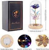 Beferr Colorful Forever Rose with Glass Dome LED Base Gift for Mum Women view 6