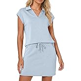 Casly Lamiit Womens Two Piece Skirt Sets Tennis Outfits Casual Cap Sleeve Lapel Shirt Summer Athletic Sport Short Skort Set
