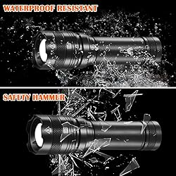 3Pack Rechargeable Flashlights, Tactical Flashlight