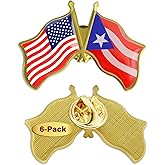 6/12/50/100 Pack-American Puerto Rico Flag Lapel Pins Friendship Bulk -1.5”