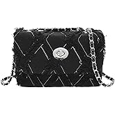 Long Keeper Denim Shoulder Bag for Women Small Tassel Clutch Purse Crossbody Handbag with Chain Strap for Formal Party Travel