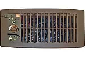 Suncourt Flush Fit HC500-B Vent Cover with Fan Booster, Energy Efficient AC Register Booster, Improved Air Flow for Better Indoor Heating and Cooling, Brown