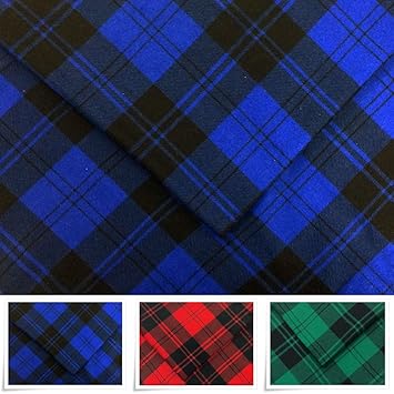 EDGE Flanell Baumwollstoff Karo 1lfm 150cm breit - blau