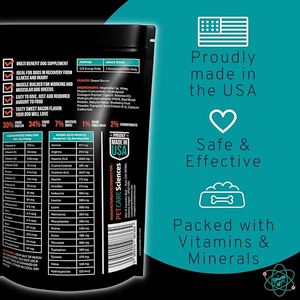 PET CARE SCIENCES – 45 SERVINGS OF DOG WEIGHT GAINER – WEIGHT GAIN SUPPLEMENTS FOR DOGS – CANINE AND DOG MUSCLE BUILDER – MADE IN THE USA