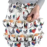 HICHBRLICH Egg Collecting Apron with 12 Deep Pockets Gathering Holding Farmhouse Fresh Eggs for Chicken Hen Duck Goose