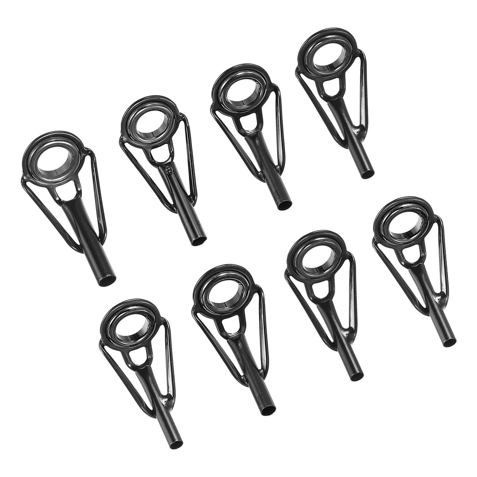 PATIKIL 1.8-2.6mm Tube Dia Fishing Rod Tips Repair Kit, 8 Pcs Stainless Steel Ring Guide for Saltwater Freshwater Fishing, Black