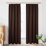 Deconovo Blackout Curtains 55x96 Inches Chocolate 2 Panels Thermal view 3